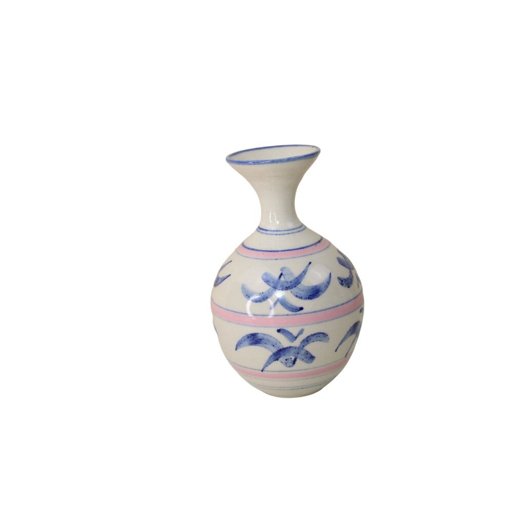 Donegal Pottery Vase Invereske Pink Blue Rare Vintage 91555
